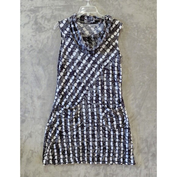 Shana Dresses & Skirts - Shana Burnout Cowl Neck Sleeveless Dress Women's Small Pockets Geometric Artsy